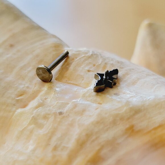 16G G23 bat internally threaded labret stud 8 mm NWT Halloween jewelry - Picture 5 of 5